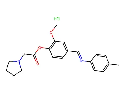4-Methylanilino-(3-methoxy-4-pyrrolidinoacetoxy)benzylidene hydrochloride structure