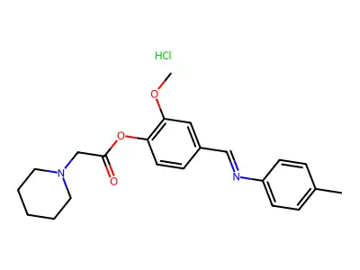 4-Methylanilino-(3-methoxy-4-piperidinoacetoxy)benzylidene hydrochloride structure