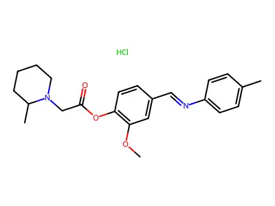 4-Methylanilino-(3-methoxy-(2-methylpiperidino)acetoxy)benzylidene hydrochloride structure