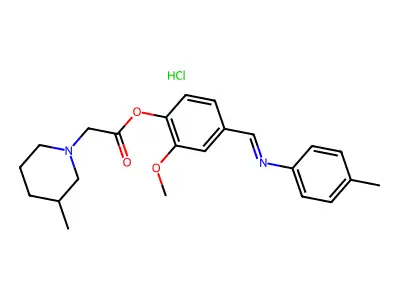 4-Methylanilino-(3-methoxy-(3-methylpiperidino)acetoxy)benzylidene hydrochloride structure