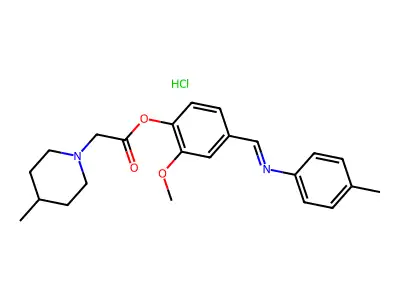 4-Methylanilino-(3-methoxy-(4-methylpiperidino)acetoxy)benzylidene hydrochloride structure