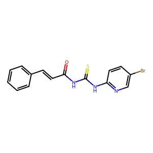 N-{[(5-bromo-2-pyridinyl)amino]carbonothioyl}-3-phenylacrylamide structure