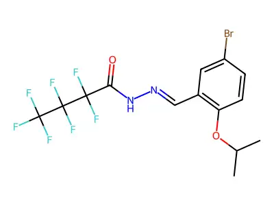 N-[(5-bromo-2-propan-2-yloxyphenyl)methylideneamino]-2,2,3,3,4,4,4-heptafluorobutanamide structure