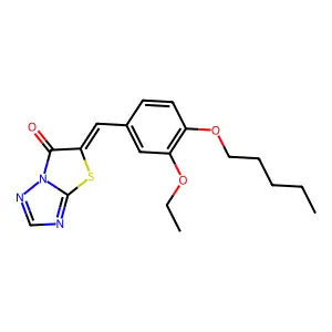 (E)-5-(3-ethoxy-4-(pentyloxy)benzylidene)thiazolo[3,2-b][1,2,4]triazol-6(5H)-one structure
