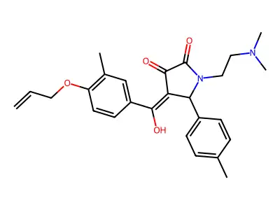 1-(2-dimethylaminoethyl)-4-[hydroxy-(3-methyl-4-prop-2-enoxyphenyl)methylidene]-5-(4-methylphenyl)pyrrolidine-2,3-dione structure
