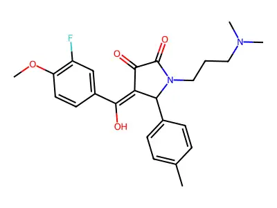 1-[3-(dimethylamino)propyl]-4-(3-fluoro-4-methoxybenzoyl)-3-hydroxy-5-(4-methylphenyl)-2,5-dihydro-1H-pyrrol-2-one structure