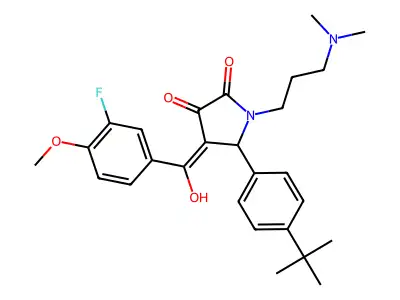5-(4-tert-butylphenyl)-1-[3-(dimethylamino)propyl]-4-(3-fluoro-4-methoxybenzoyl)-3-hydroxy-2,5-dihydro-1H-pyrrol-2-one structure
