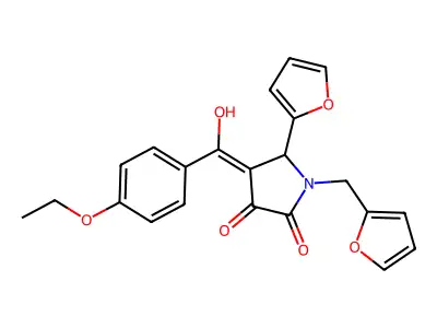 4-(4-ethoxybenzoyl)-5-(furan-2-yl)-1-[(furan-2-yl)methyl]-3-hydroxy-2,5-dihydro-1H-pyrrol-2-one structure
