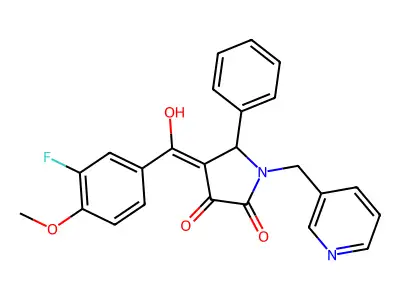 4-(3-fluoro-4-methoxybenzoyl)-3-hydroxy-5-phenyl-1-[(pyridin-3-yl)methyl]-2,5-dihydro-1H-pyrrol-2-one structure