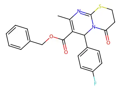 benzyl 6-(4-fluorophenyl)-8-methyl-4-oxo-3,6-dihydro-2H-pyrimido[2,1-b][1,3]thiazine-7-carboxylate structure