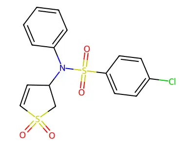 4-chloro-N-(1,1-dioxido-2,3-dihydrothiophen-3-yl)-N-phenylbenzenesulfonamide structure
