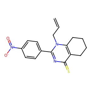 1-allyl-2-(4-nitrophenyl)-5,6,7,8-tetrahydroquinazoline-4(1H)-thione structure