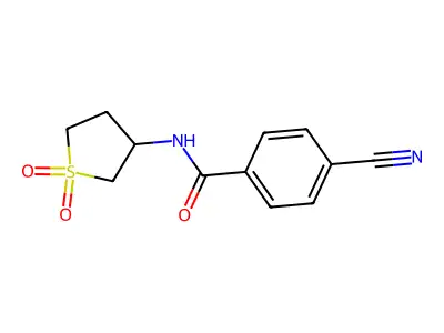 4-cyano-N-(1,1-dioxidotetrahydrothiophen-3-yl)benzamide structure