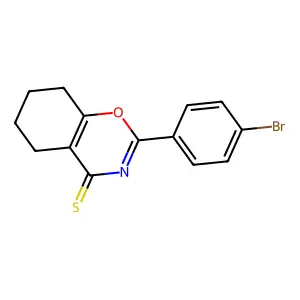 2-(4-bromophenyl)-5,6,7,8-tetrahydro-4H-1,3-benzoxazine-4-thione structure