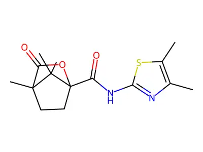 N-(4,5-dimethyl-1,3-thiazol-2-yl)-4,7,7-trimethyl-3-oxo-2-oxabicyclo[2.2.1]heptane-1-carboxamide structure