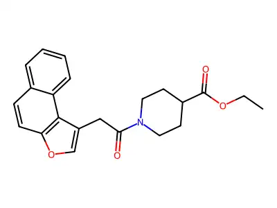 Ethyl 1-(2-naphtho[2,1-b]furanylacetyl)piperidine-4-carboxylate structure