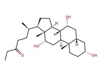 27-Nor-3,7,12-trihydrocoprostan-24-one structure