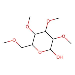 2,3,4,6-Tetra-O-methyl-alpha-D-glucopyranose structure