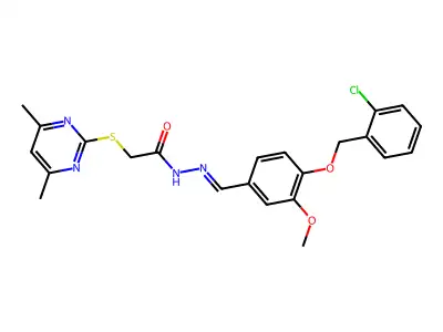 N'-({4-[(2-Chlorophenyl)methoxy]-3-methoxyphenyl}methylidene)-2-[(4,6-dimethylpyrimidin-2-yl)sulfanyl]acetohydrazide structure