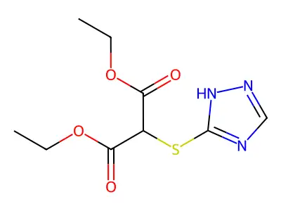 diethyl 2-(1H-1,2,4-triazol-5-ylsulfanyl)propanedioate structure