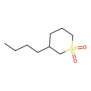 2H-Thiopyran, 3-butyltetrahydro-, 1,1-dioxide structure