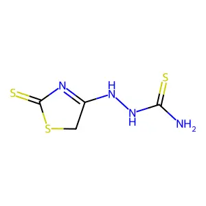 (E)-2-(2-thioxothiazolidin-4-ylidene)hydrazinecarbothioamide structure