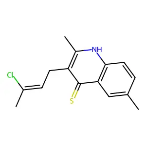 3-(3-Chlorobut-2-EN-1-YL)-2,6-dimethylquinoline-4-thiol structure
