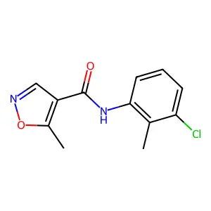 N-(3-chloro-2-methylphenyl)-5-methyl-1,2-oxazole-4-carboxamide structure