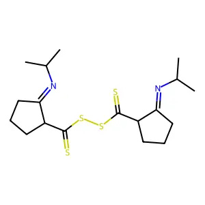 Bis((2E)-2-(isopropylimino)cyclopentyl)dithioperoxyanhydride structure
