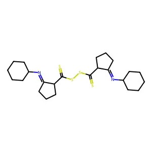 Bis(2-(cyclohexylimino)cyclopentyl)dithioperoxyanhydride structure