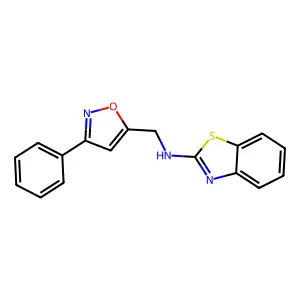N-[(3-phenyl-1,2-oxazol-5-yl)methyl]-1,3-benzothiazol-2-amine structure