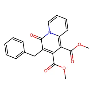 4H-Quinolizine-1,2-dicarboxylic acid, 4-oxo-3-(phenylmethyl)-, dimethyl ester structure