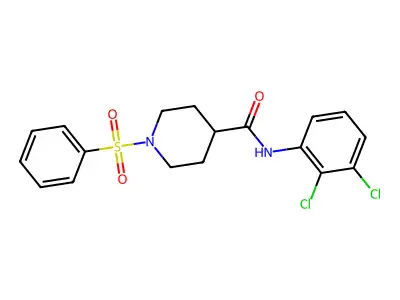 1-(benzenesulfonyl)-N-(2,3-dichlorophenyl)piperidine-4-carboxamide structure