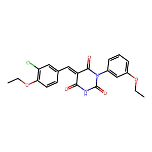 (5E)-5-[(3-chloro-4-ethoxyphenyl)methylidene]-1-(3-ethoxyphenyl)-1,3-diazinane-2,4,6-trione structure