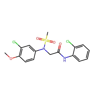 2-(3-chloro-4-methoxy-N-methylsulfonylanilino)-N-(2-chlorophenyl)acetamide structure