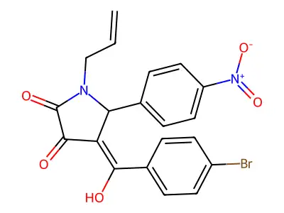(4Z)-4-[(4-bromophenyl)-hydroxymethylidene]-5-(4-nitrophenyl)-1-prop-2-enylpyrrolidine-2,3-dione structure