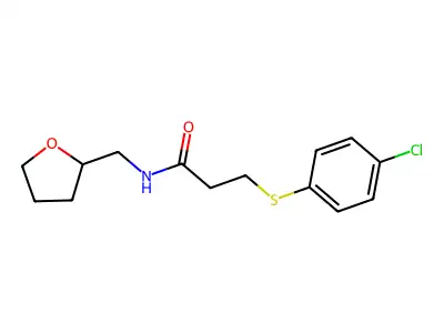 3-[(4-chlorophenyl)sulfanyl]-N-(tetrahydrofuran-2-ylmethyl)propanamide structure