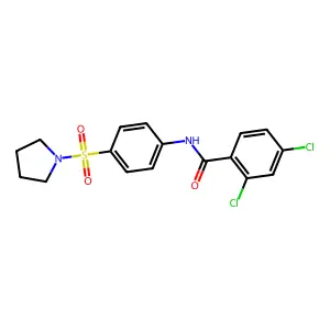 2,4-dichloro-N-[4-(1-pyrrolidinylsulfonyl)phenyl]benzamide structure