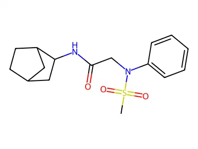 N-Bicyclo[2.2.1]heptan-2-yl-N~2~-(methanesulfonyl)-N~2~-phenylglycinamide structure