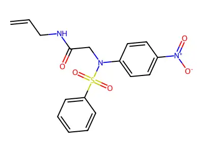 2-[N-(benzenesulfonyl)-4-nitroanilino]-N-prop-2-enylacetamide structure