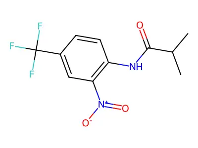 2-methyl-N-[2-nitro-4-(trifluoromethyl)phenyl]propanamide structure