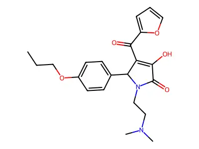 1-(2-(dimethylamino)ethyl)-4-(furan-2-carbonyl)-3-hydroxy-5-(4-propoxyphenyl)-1H-pyrrol-2(5H)-one structure
