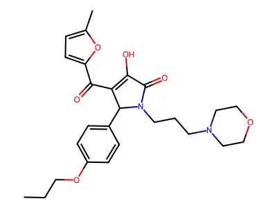 3-hydroxy-4-[(5-methylfuran-2-yl)carbonyl]-1-[3-(morpholin-4-yl)propyl]-5-(4-propoxyphenyl)-1,5-dihydro-2H-pyrrol-2-one structure