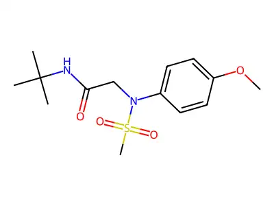 N-tert-butyl-2-(4-methoxy-N-methylsulfonylanilino)acetamide structure