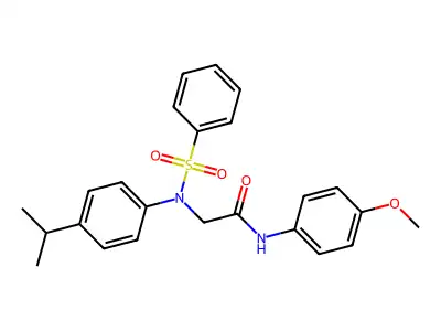 2-[N-(benzenesulfonyl)-4-propan-2-ylanilino]-N-(4-methoxyphenyl)acetamide structure
