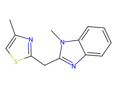 1-methyl-2-[(4-methyl-1,3-thiazol-2-yl)methyl]-1H-benzimidazole structure