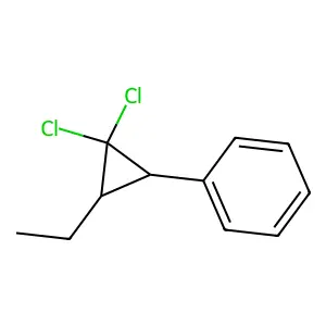 Cyclopropane, 1,1-dichloro-2-ethyl-3-phenyl structure