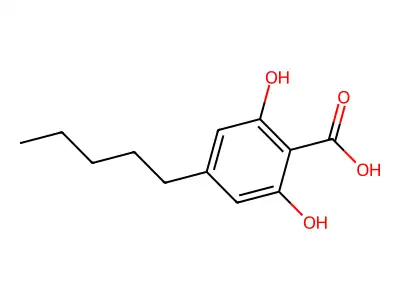 Benzoic acid, 2,6-dihydroxy-4-pentyl- structure