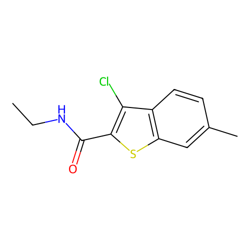 3-chloro-N-ethyl-6-methyl-1-benzothiophene-2-carboxamide structure
