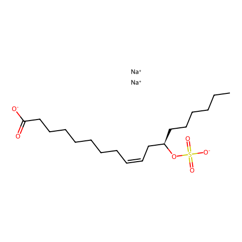 Sodium hydrogen (R)-12-(sulphooxy)oleate structure